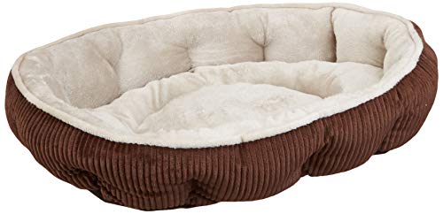 Pet Craft Supply Cat Bed for Indoor Cats - Kitten Bed - Machine Washable - Ultra Soft - Self Warming - Refillable Catnip Pouch, 5 Inch, Brown