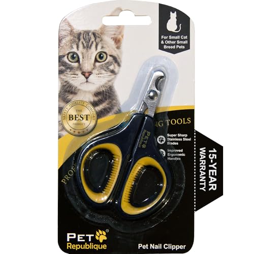 Cat Nail Clippers by Pet Republique – Professional Stainless-Steel Nail Clipper for Cats, Kittens, Hamster, Rabbits, Birds, & Small Breed Animals Claw Trimmer