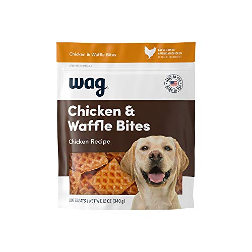 Amazon Brand - Wag Dog Treats, Chicken and Waffle Bites, 12 oz Resealable Pack of 1