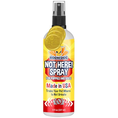 Bodhi Dog Not Here Spray - Trains Your Pet Where Not to Pee Indoors or Outdoors - Anti Marking Deterrent for Furniture, Carpet and Floor - Training Corrector for Puppies & Dogs - Made in USA (8 Fl Oz)
