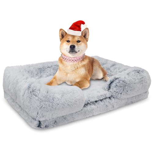 Tinaco Orthopedic Dog Bed for Large Dogs With Waterproof Removable Cover, Washable Couch for Small Medium Large Cats (Gradient Gray, XL)