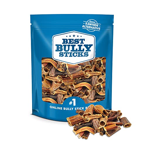 Best Bully Sticks Gullet Jerky Bites, 1.5lb Bag - Natural Rawhide-Free Bully Bites for Dogs Beef Gullet Mix - Crunchy Dog Chews, Dog Training Treats