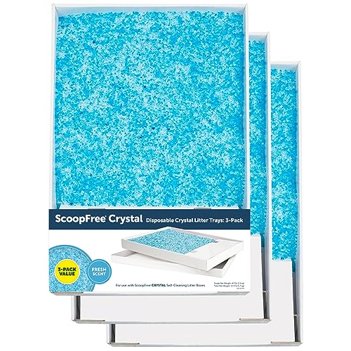 PetSafe ScoopFree Crystal Cat Litter Tray Refills (3-Pack) - Compatible with ScoopFree Crystal Litter Boxes - Rapid Odor Elimination, Leak Protection, Fresh Scent