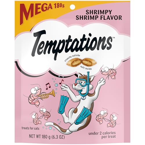 Temptations Classic Crunchy and Soft Cat Treats Shrimpy Shrimp Flavor, 6.3 oz. Pouch