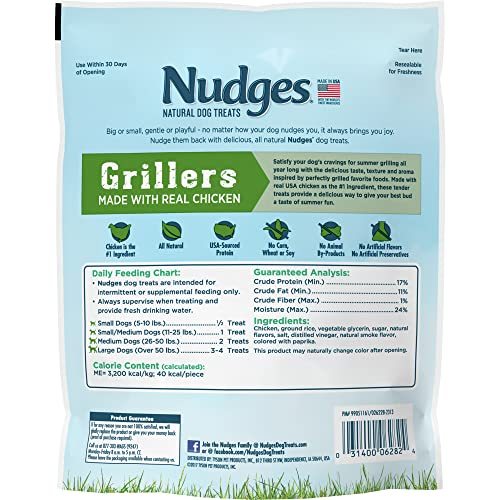 Blue Buffalo Nudges Grillers Natural Dog Treats, Chicken, 10oz Bag